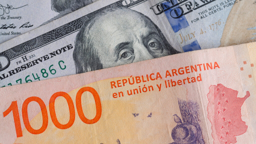 banknotes of one thousand argentine pesos and bill 2026 01 11 09 15 58 utc